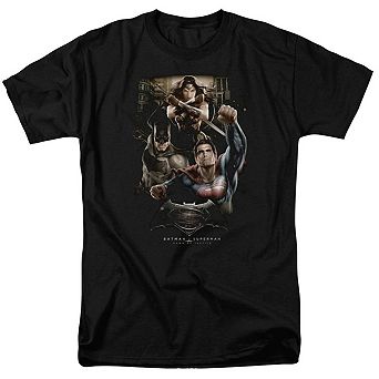 Batman V Superman Three In Action Short Sleeve Adult T-shirt