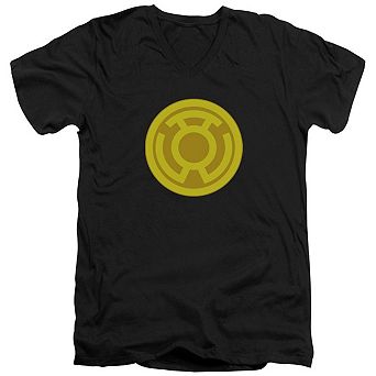 Green Lantern Yellow Symbol Short Sleeve Adult V Neck T-shirt
