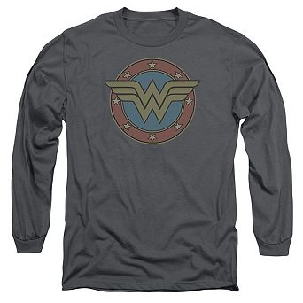 Dc Comics Wonder Woman Vintage Emblem Long Sleeve Adult T-shirt