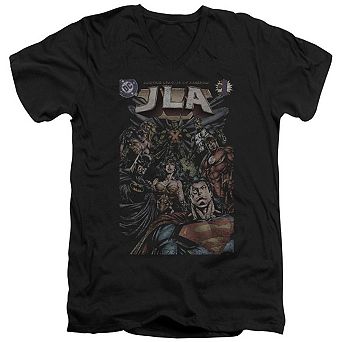 Justice League Of America 1 Cover Short Sleeve Adult V Neck T-shirt