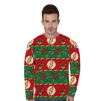 Dc Comics Flash Ugly Flash Long Sleeve Adult Poly Crew T-shirt