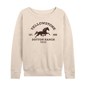 Women's Yellowstone Est. 1886 Horse Logo French Terry Long Sleeve Tee