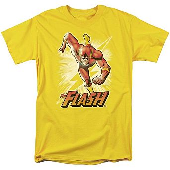 Justice League Of America Flash Yellow Short Sleeve Adult T-shirt