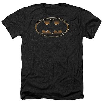 Batman Black & Gold Embossed Adult Heather T-shirt
