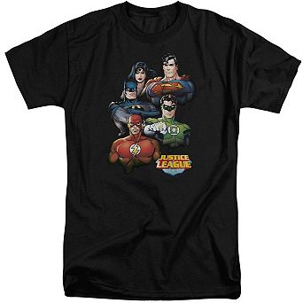 Justice League Of America Group Portrait Short Sleeve Adult Tall T-shirt