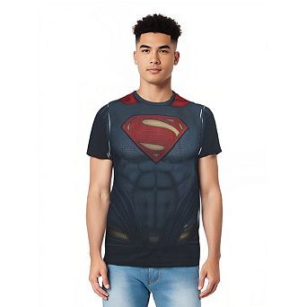 Batman V Superman Superman Uniform Short Sleeve Adult Poly Crew T-shirt