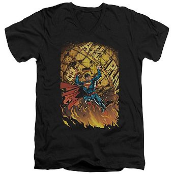 Superman Superman 1 Short Sleeve Adult V Neck T-shirt