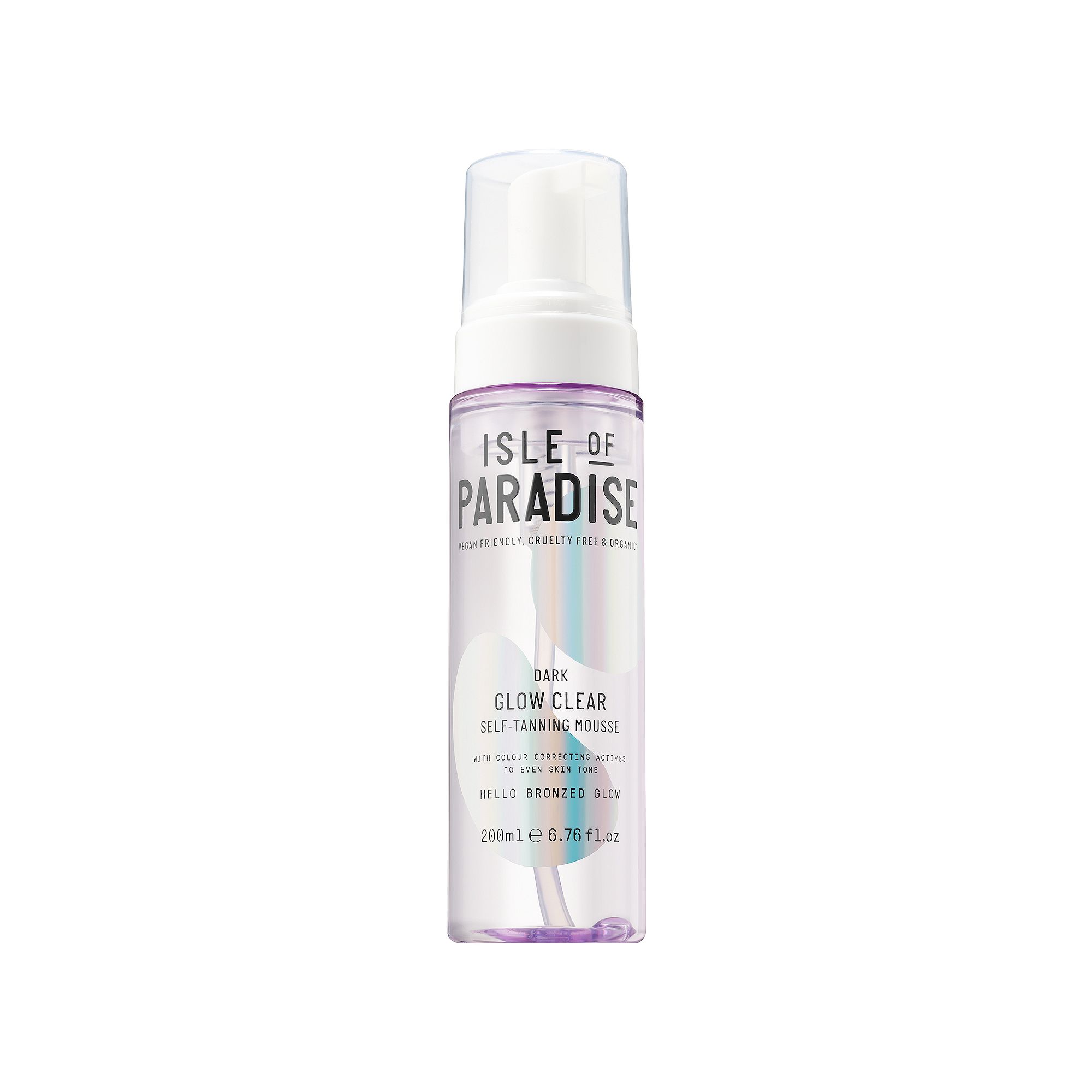 Isle of Paradise Glow Clear, Color Correcting Self-Tanning Mousse, Size: 6.
