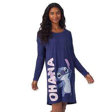 Women's Disney's Lilo & Stitch Long Sleeve High Low Pajama Sleepshirt