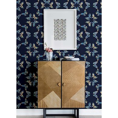 RoomMates Papillon Blue Peel & Stick Wallpaper