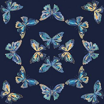 RoomMates Papillon Blue Peel & Stick Wallpaper