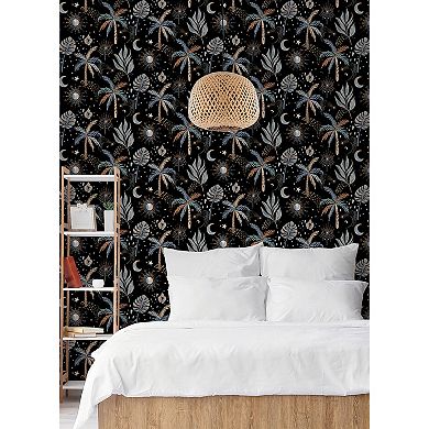 RoomMates Nuit Tropicale Blue Peel & Stick Wallpaper