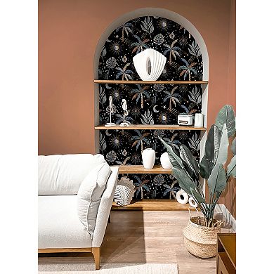 RoomMates Nuit Tropicale Blue Peel & Stick Wallpaper