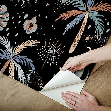 RoomMates Nuit Tropicale Blue Peel & Stick Wallpaper