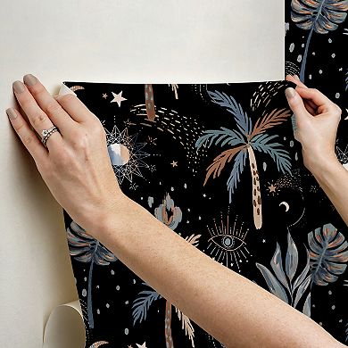 RoomMates Nuit Tropicale Blue Peel & Stick Wallpaper