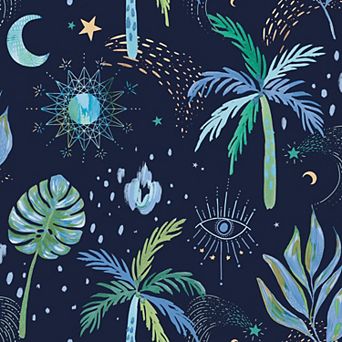 RoomMates Nuit Tropicale Blue Peel & Stick Wallpaper