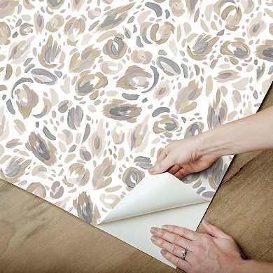 RoomMates Brushstroke Leopard Peel & Stick Wallpaper