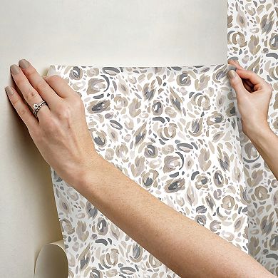 RoomMates Brushstroke Leopard Peel & Stick Wallpaper