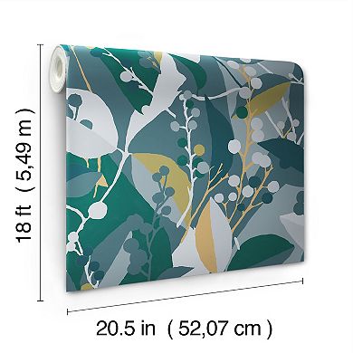 RoomMates Adelaide Modern Botanical Peel and Stick Wallpaper