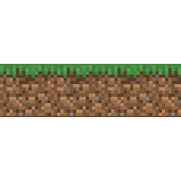 RoomMates Minecraft Iconic Grass Green Peel and Stick Wallpaper Border