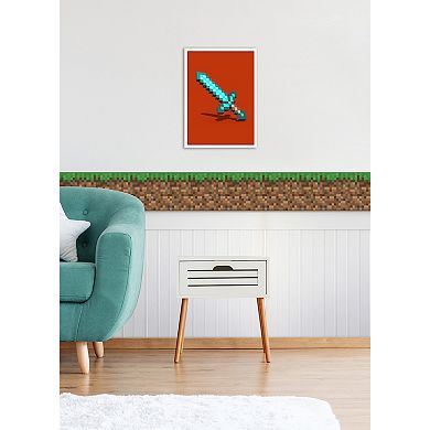 RoomMates Minecraft Iconic Grass Green Peel and Stick Wallpaper Border