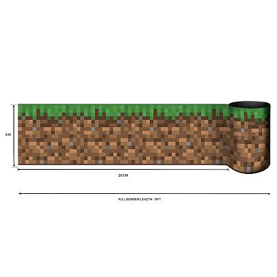 RoomMates Minecraft Iconic Grass Green Peel and Stick Wallpaper Border