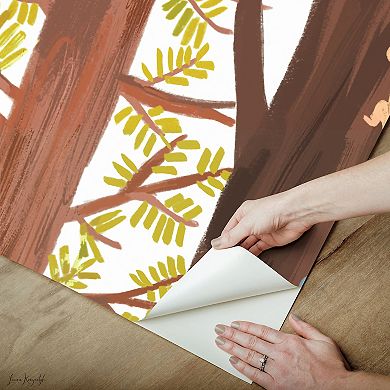 RoomMates Forest Animal Hide and Seek Brown Peel & Stick Wall Mural