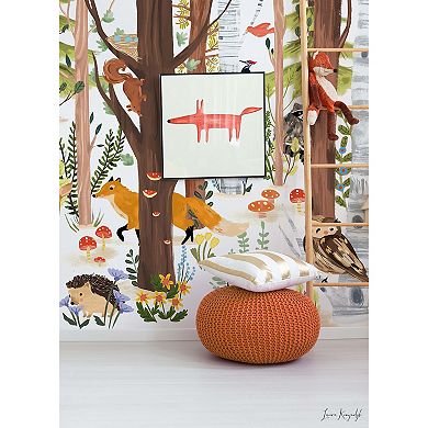 RoomMates Forest Animal Hide and Seek Brown Peel & Stick Wall Mural