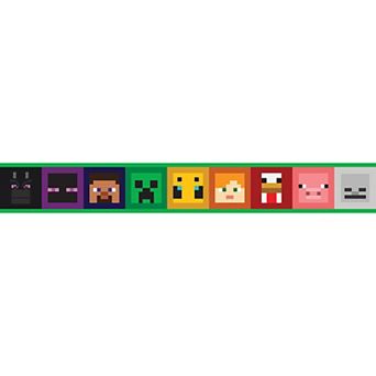 RoomMates Minecraft Iconic Faces Black Peel & Stick Border