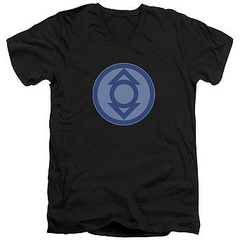 Green Lantern Indigo Symbol Short Sleeve Adult V Neck T-shirt