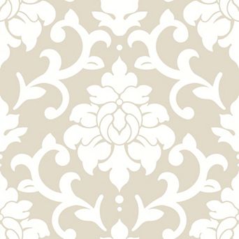 RoomMates Damask Taupe Peel & Stick Wallpaper