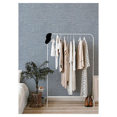 roommates grasscloth blue peel and stick wallpaper