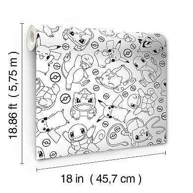 RoomMates Pokémon Black Peel & Stick Wallpaper