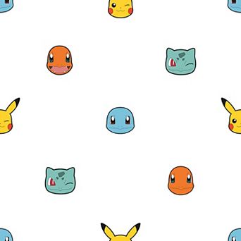 RoomMates Pokémon Character Faces Multicolor Peel & Stick Wallpaper
