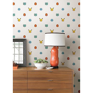 RoomMates Pokémon Character Faces Multicolor Peel & Stick Wallpaper