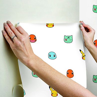 RoomMates Pokémon Character Faces Multicolor Peel & Stick Wallpaper