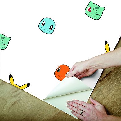 RoomMates Pokémon Character Faces Multicolor Peel & Stick Wallpaper