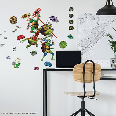 RoomMates Teenage Mutant Ninja Turtles Mayhem Peel and Stick Wall Decals 33-piece Set