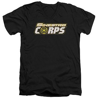 Green Lantern Sinestro Corps Logo Short Sleeve Adult V Neck T-shirt