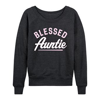 Women's Blessed Auntie French Terry Long Sleeve Tee