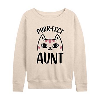 Women's Purrfect Aunt French Terry Long Sleeve Tee