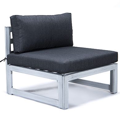 LeisureMod Chelsea 6-Piece Patio Sectional Weathered Grey Aluminum With Cushions