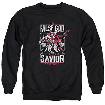 Batman V Superman False God Or Savior Adult Crewneck Sweatshirt