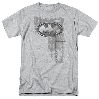 Batman Rivited Metal Logo Short Sleeve Adult T-shirt