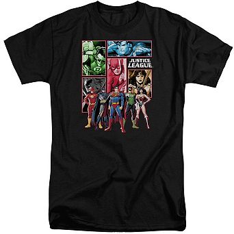 Justice League Of America Justice League Panels Short Sleeve Adult Tall T-shirt