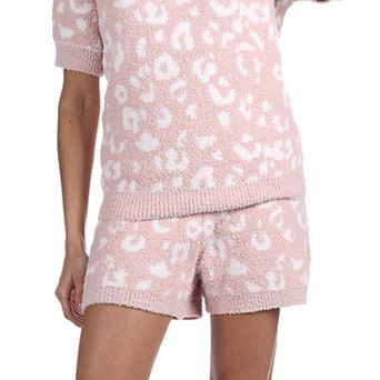 Women's Leopard Print Soft Cozy Knit Lounge Shorts
