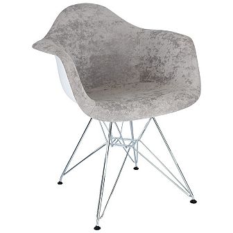 LeisureMod Willow Velvet Eiffel Metal Base Accent Chair