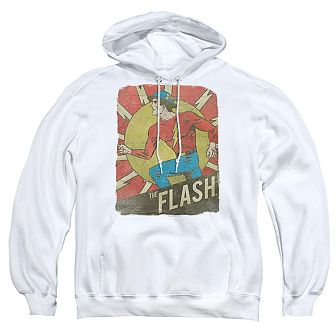DC Comics Flash Tattered Poster Adult Pull Over Hoodie