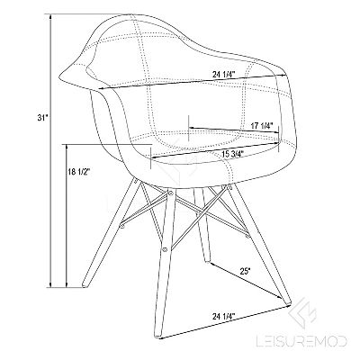 LeisureMod Willow Fabric Eiffel Accent Chair
