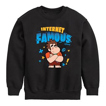 Disney's Wreck It Ralph Boys 8-20 Internet Famous Crew Fleece Sweatshirt
